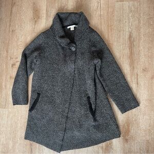 Max Studio Women’s Charcoal Herringbone long sweater with pockets size 1X
